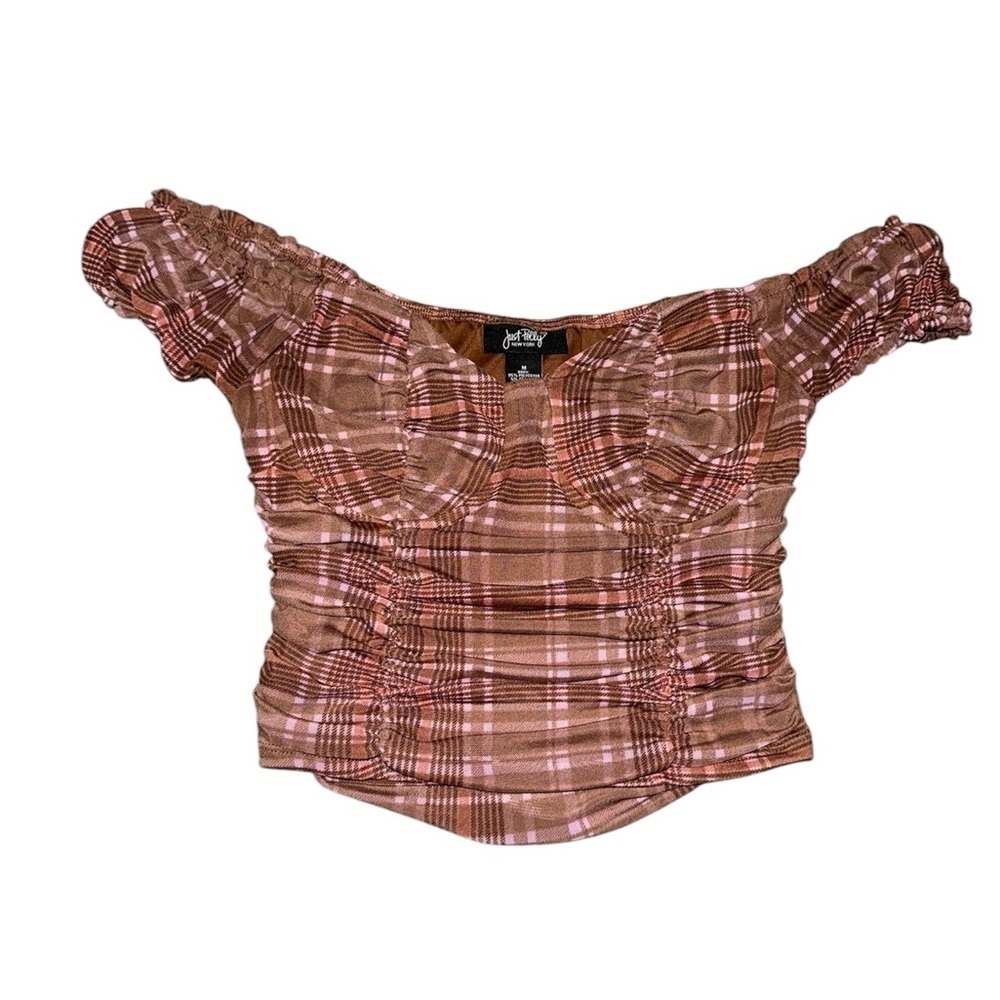 Brown and Pink Plaid Tank Top
